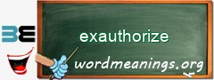 WordMeaning blackboard for exauthorize